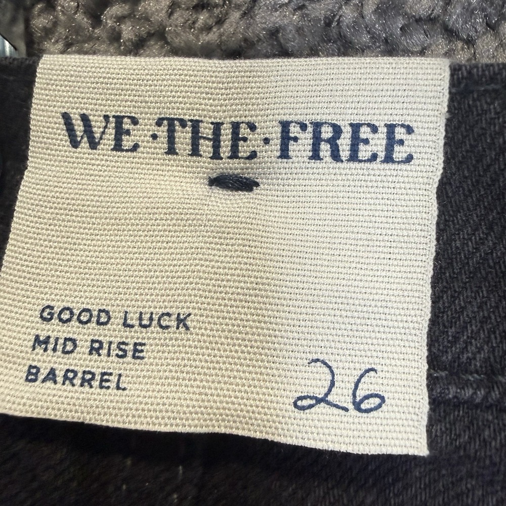 WE THE FREE Good Luck Mid-Rise Barrel Jeans 26 Black Oversized - Picture 8 of 14